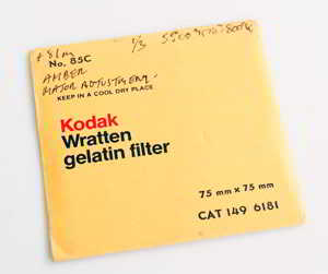 Kodak Wratten 85C  gelatin filter 75mm square  Filter