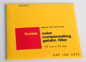 Kodak Wratten CC10Y Yellow  gelatin filter 75mm square  Filter